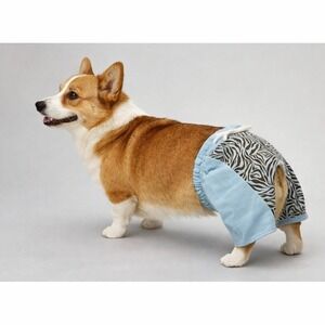 East Side Collection Zebra Dog Shorts Medium‎ Blue Brown Pet Apparel Cute NEW